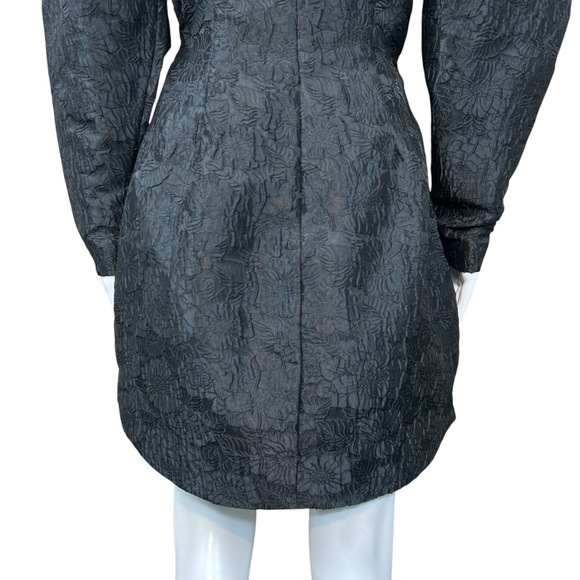 & OTHER STORIES Textured Puff Sleeve Jacquard Dress Sz 4 Goth Witchy Whimsigoth - Picture 15 of 16